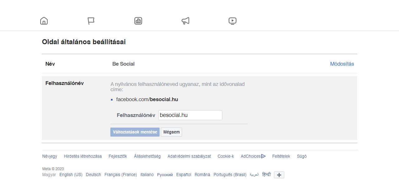 Így változtasd meg a Facebook oldalad egyedi felhasználónevét